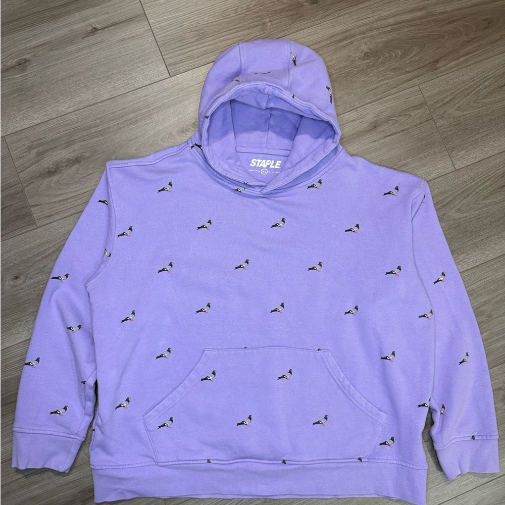 Staple Men's Lavender Hoodie with Pigeon Print
